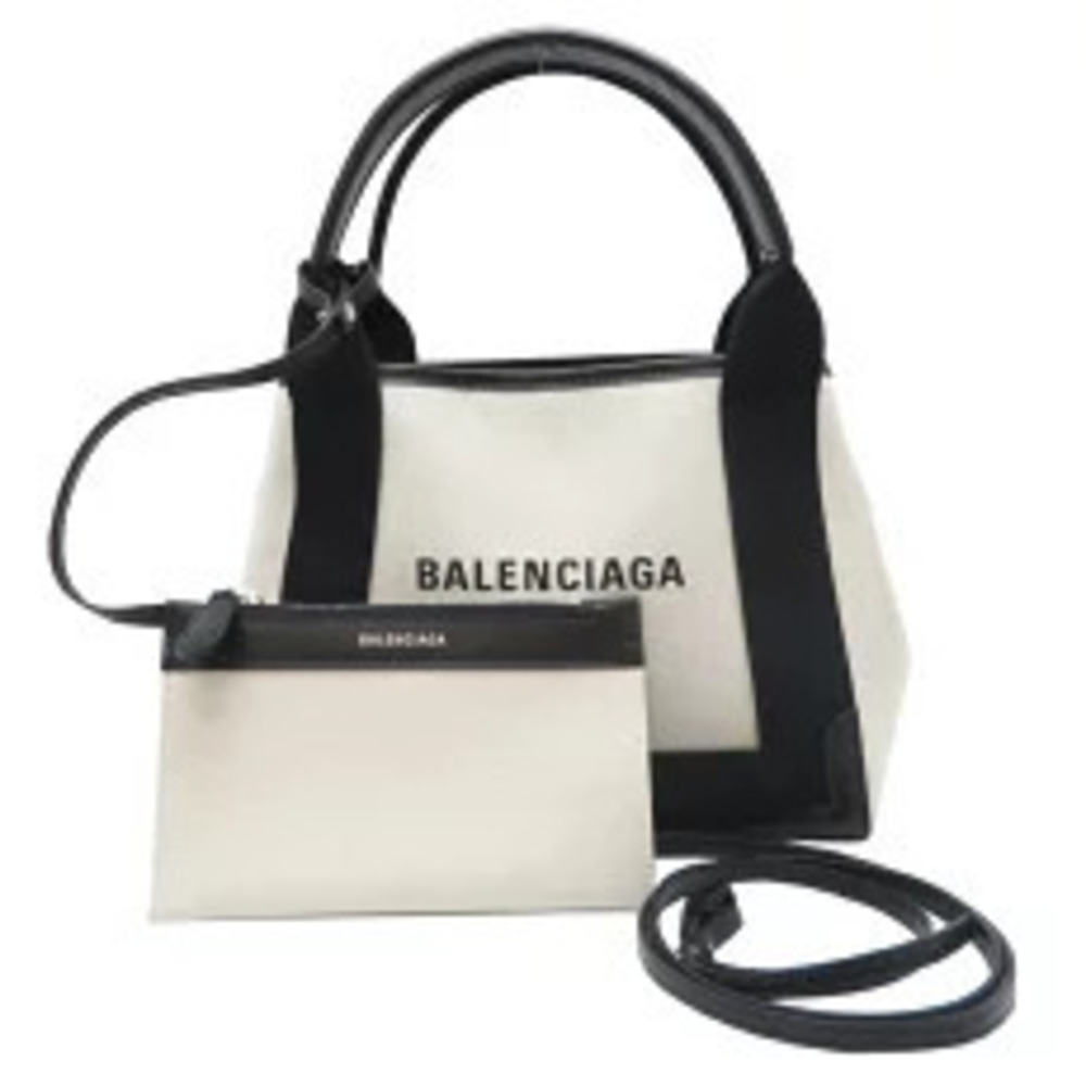 Balenciaga Navy Blue Cabas Tote Bag Canvas Gray
